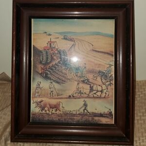 VTG Early Americana Agriculture Progression timeline print GOODALL 1976